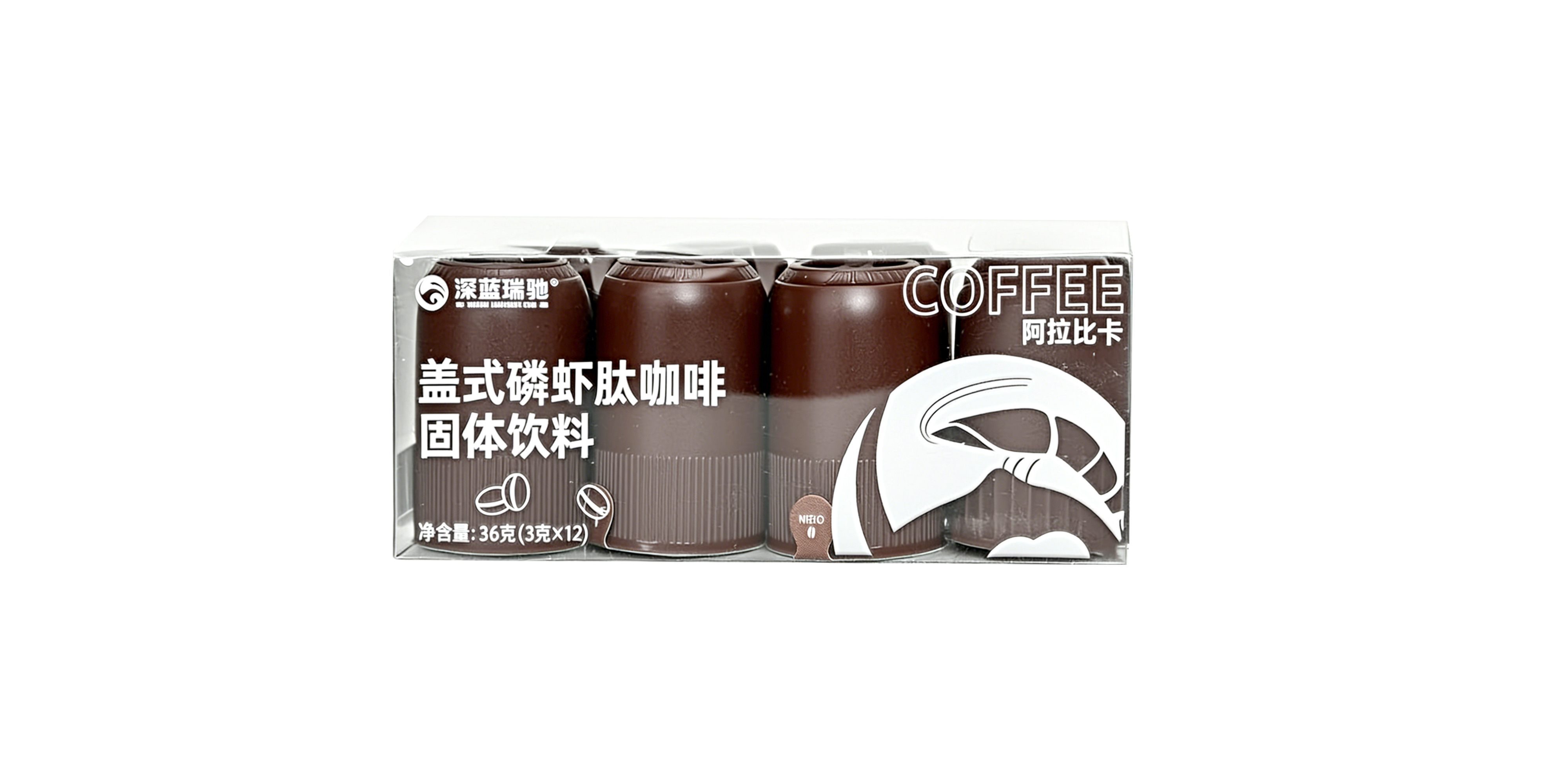 盖式磷虾肽咖啡固体饮料 - 提神醒脑、促进代谢、抗氧化、缓解运动疲劳